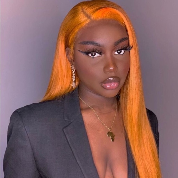 💫22” ORANGE STRAIGHT LACE FRONT WIG💫 *NEW*